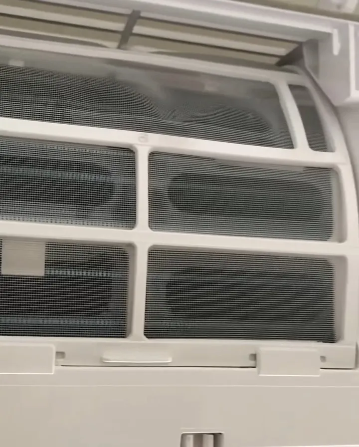 O mesmo filtro limpo depois da higienização